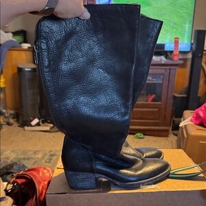 Born Black Leather Tall Boots